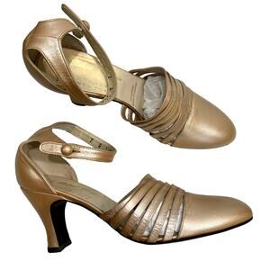 Vintage Robert Clergerie France Champagne Leather Strappy Heels | 7B